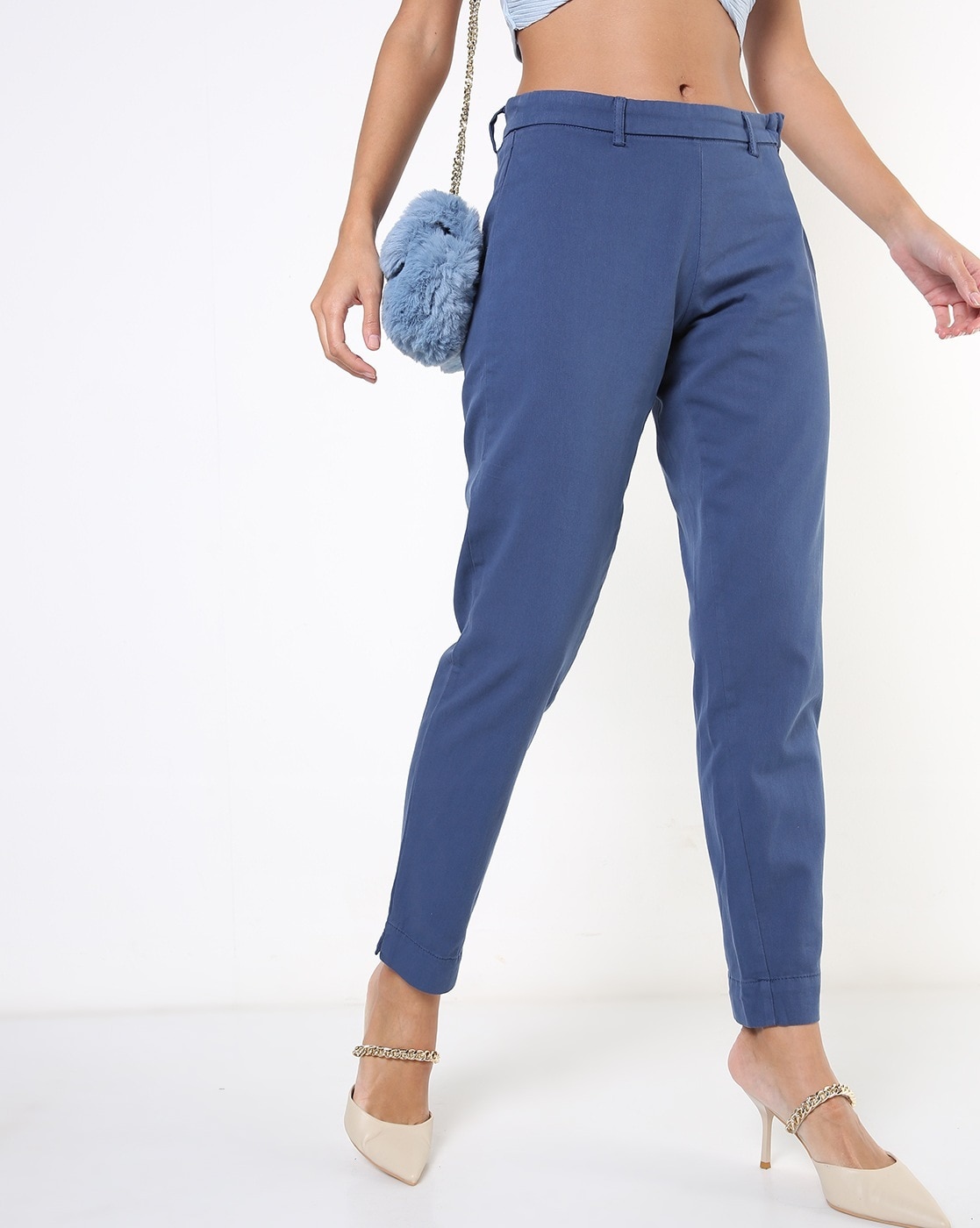 Trousers for Women - The Linen Pleated Trousers Indigo