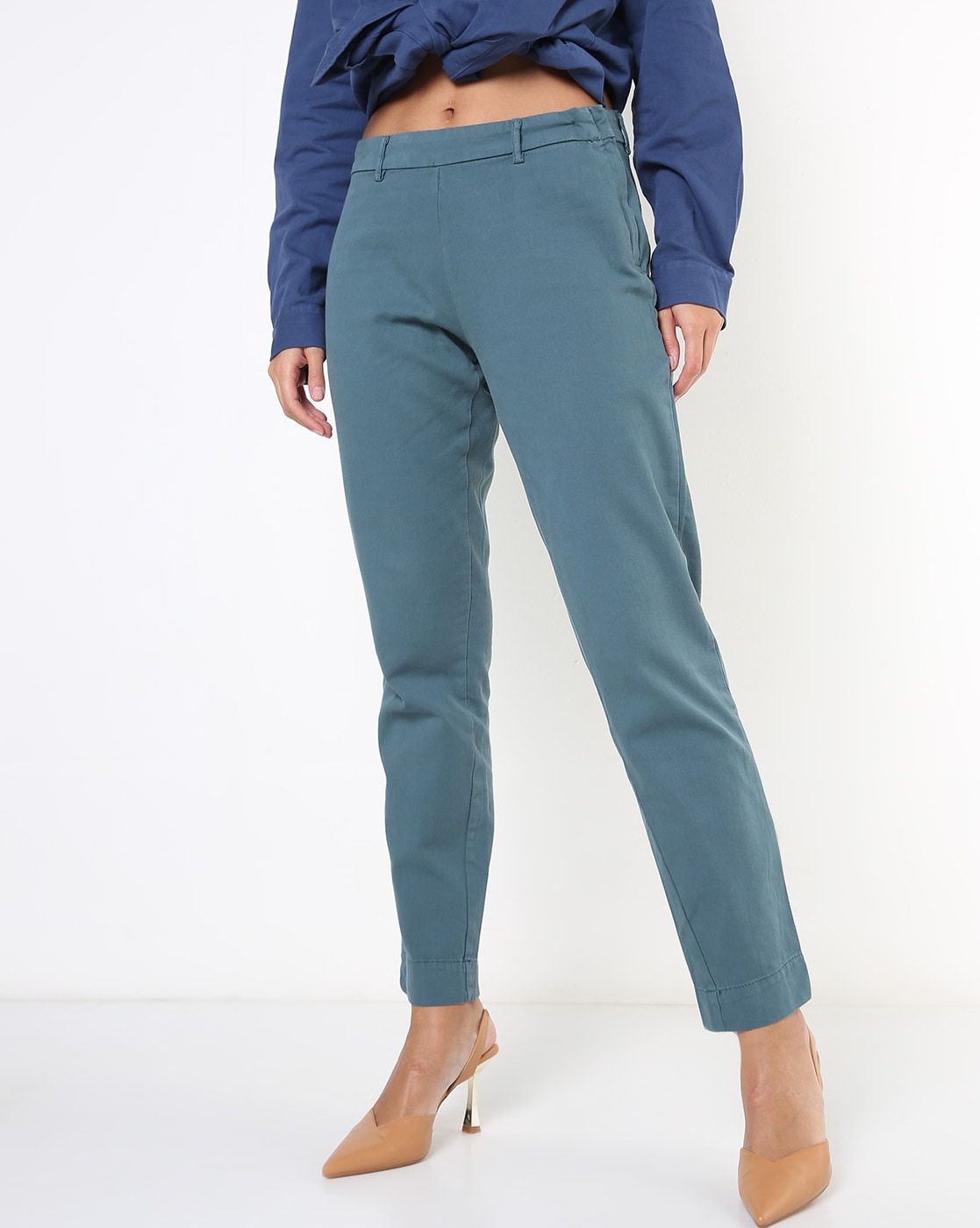 Buy Indigo Trousers  Pants for Women by Encrustd Online  Ajiocom