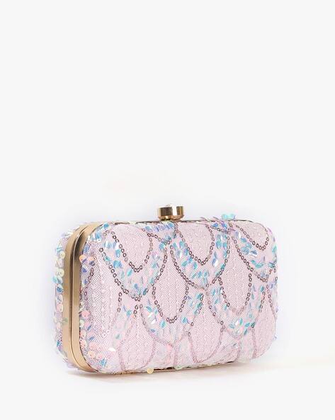 FABBHUE Embellished Minaudiere with Chain Strap