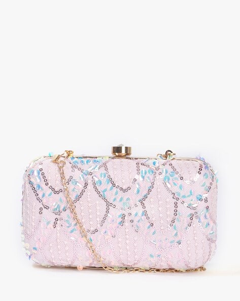 Embellished Minaudiere with Chain Strap