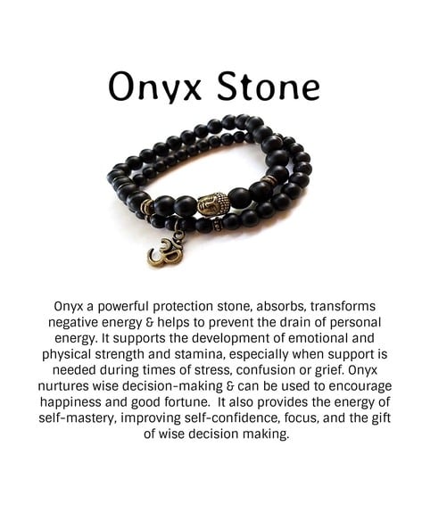 Unisex Black Onyx and Malachite Bracelet for Strong Protection.