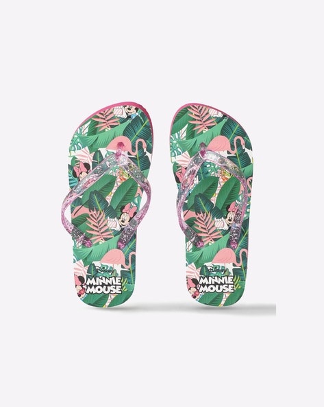 Disney Minnie Mouse Print Thong-Strap Flip-Flops