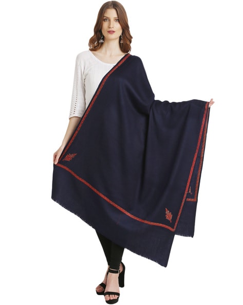 Embroidered Pure Wool Shawl Price in India