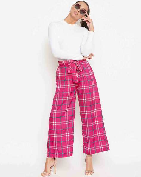 Belle & Bloom Dominoes Wide Leg Check Pant In Black Multi | MYER