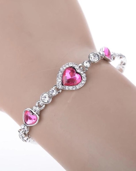 Lilac Heart Charm Braided Bracelet | Treasure Jewelry