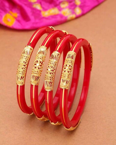 Gold 2025 red bangles