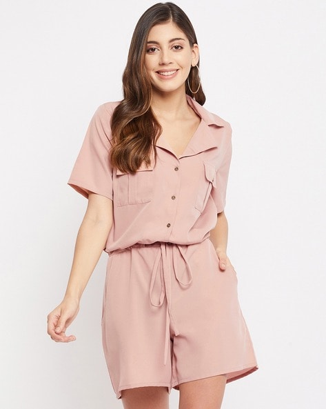 peach romper womens