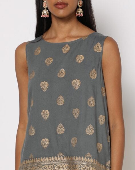 Block Print Sleeveless Top