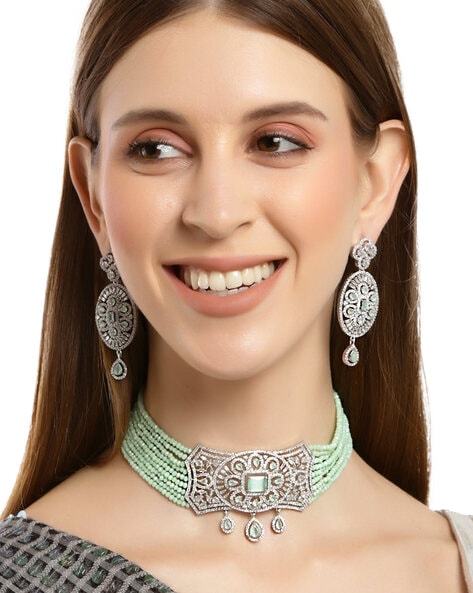 American diamond choker hot sale necklace online