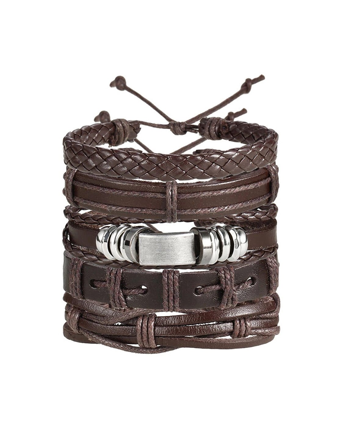 Vintage Casual Brown Leather Multi Strand Bracelet  JF03914040  Fossil