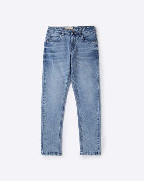 Heavily Washed Slim Jeans