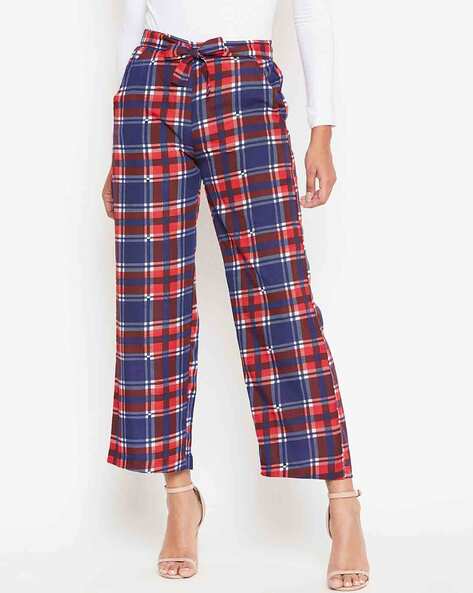 sacai Red & Black Buffalo Check Trousers Sacai