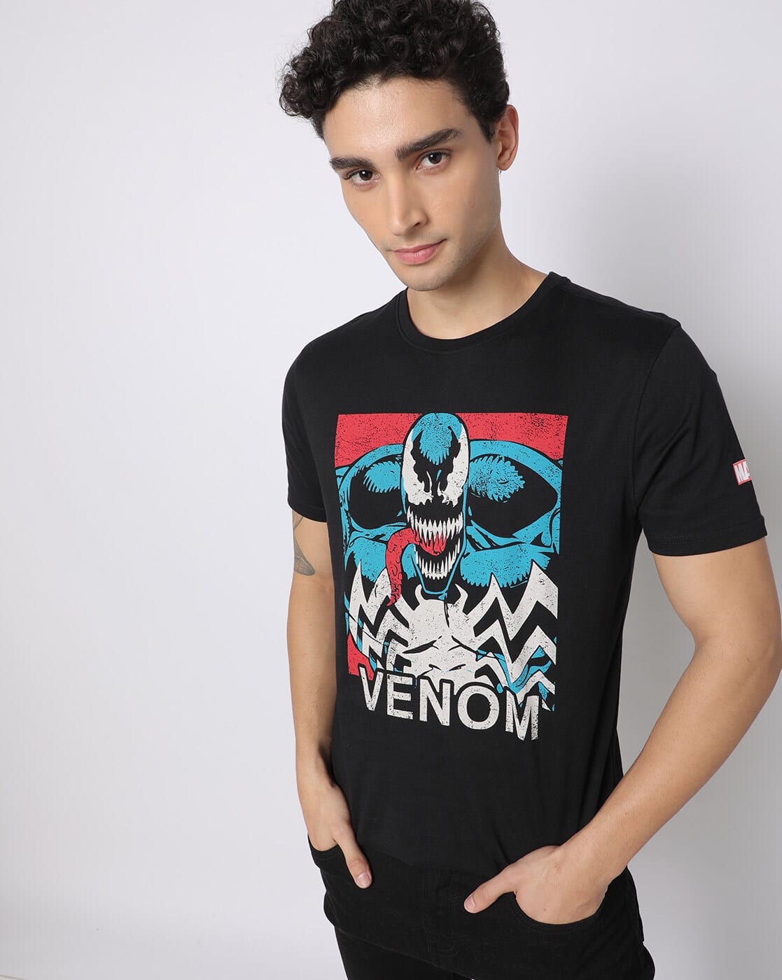 Spider-Man Print Slim Fit Crew-Neck T-shirt