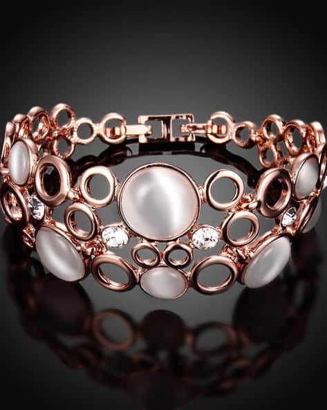 Buy Rose Gold-Toned Bracelets Bangles for Women by Shining Diva