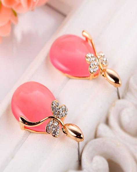 Antique Pink Coral Earrings | Stitch and Tickle