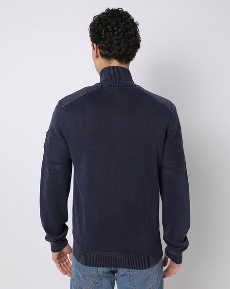 Avamo Men Cardigan Sweater Open Front Outwear Long Sleeve Jacket Mens Plain  Cardigans Work Sweaters Navy Blue XL 