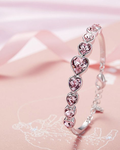 Heart Shaped Bracelet with Gold Plating  Gift for Girlfriend  Valentine  Day Gift  Lovebeat Bracelet by Blingvine