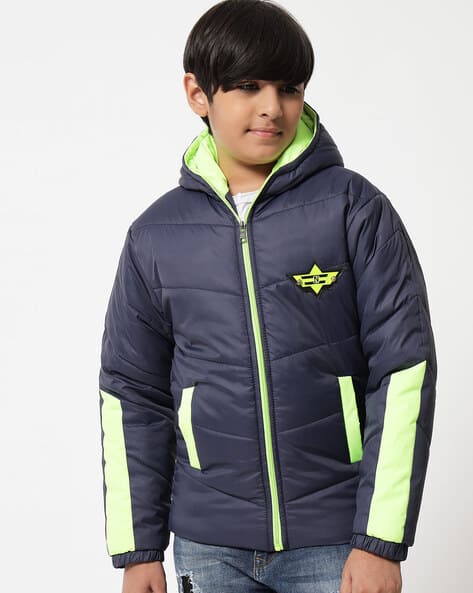 Puffer Jacket Black And Neon Jacket Nike Men Black Neon Green AS