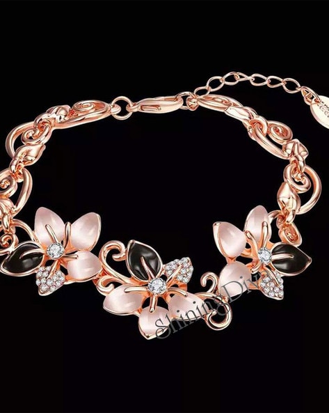 Rose Gold Crystal Butterfly Bracelet