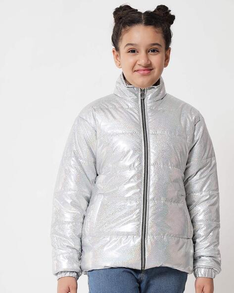 Shops girls silver puffer coat