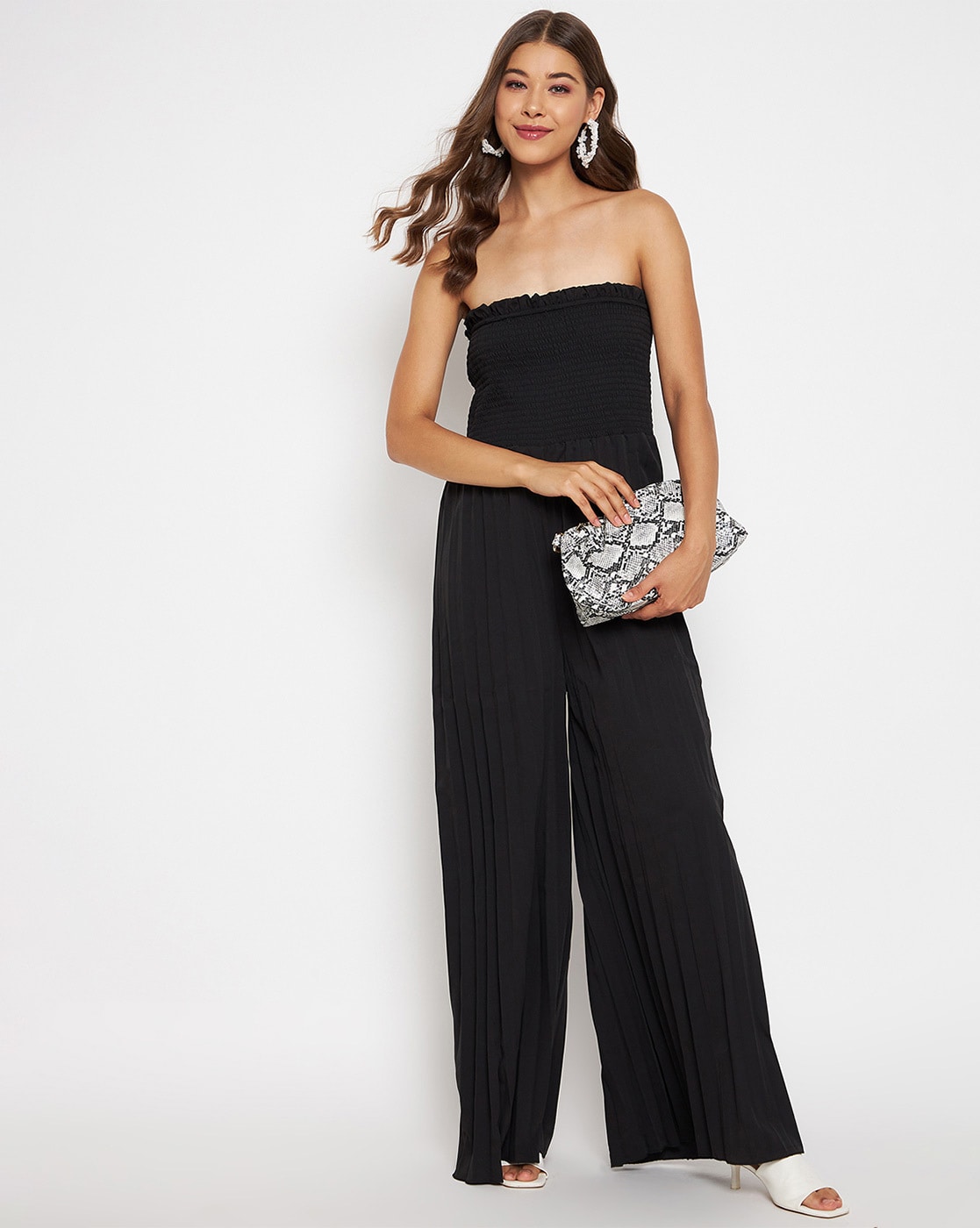 Ever New strapless jumpsuit in black