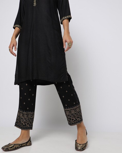 Printed Flat-Front Pants Price in India
