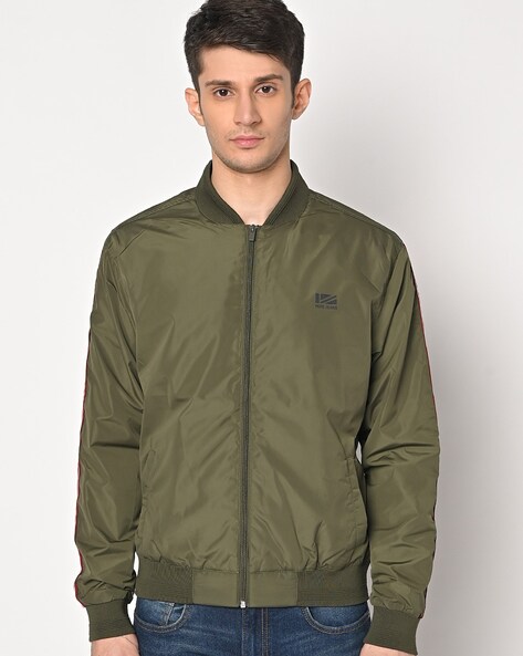 Bomber Jacket with Stand Collar