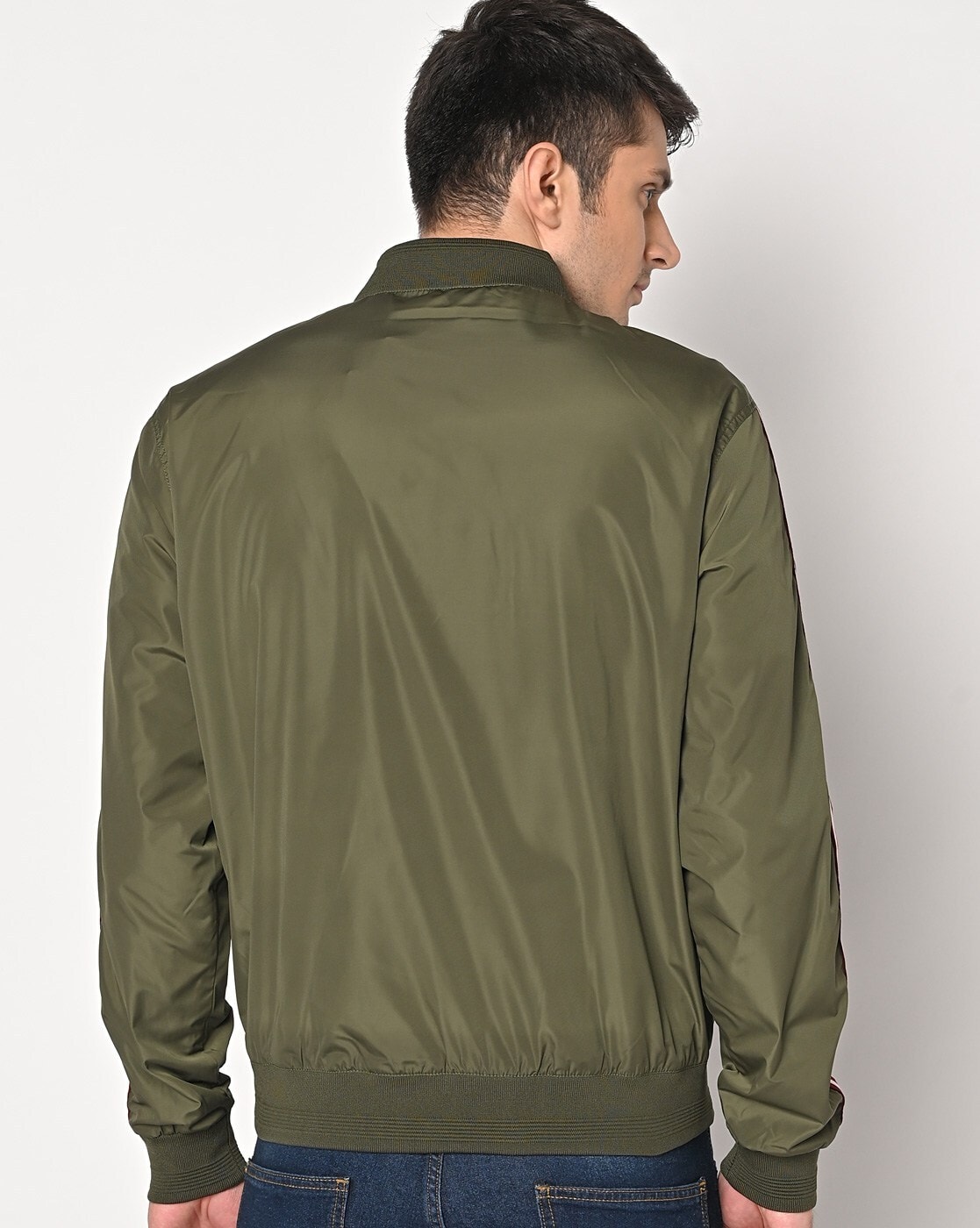 Bomber Jacket with Stand Collar