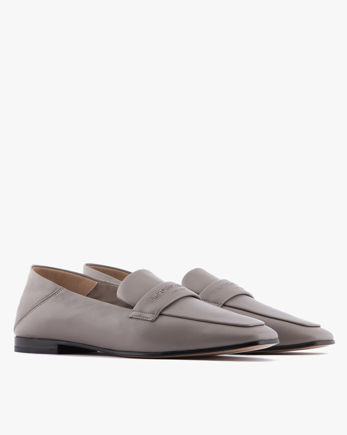 Armani leather clearance loafers