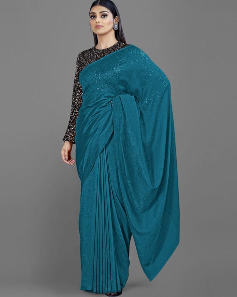 Buy Teal Sarees for Women by SHAILY Online