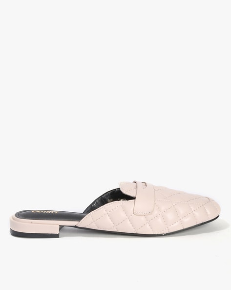 Women Square Toe Quilted Mules