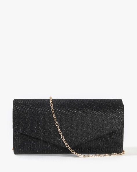 Anne Klein Handbag Black Croc Embossed Adjustable Gold Chain Strap Purse |  eBay