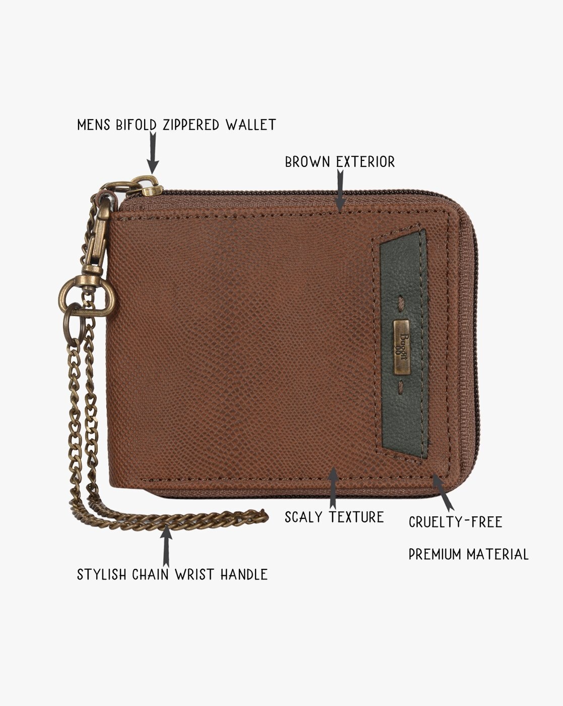 2024 New Customized Men Wallets Chain Zipper High Quality Short 10 Card  Holders Male Purse Coin Holder Wallets For Boy
