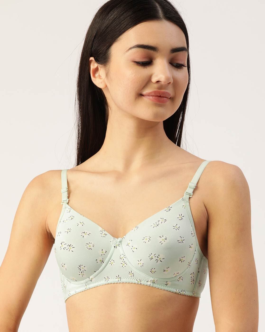 Buy Zivame Beautiful Basics Wired Medium Coverage Push-up Bra - Peacock  Blue Blue online