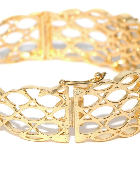 Buy Gold-Toned & White Bracelets & Bangles for Women by Jewels