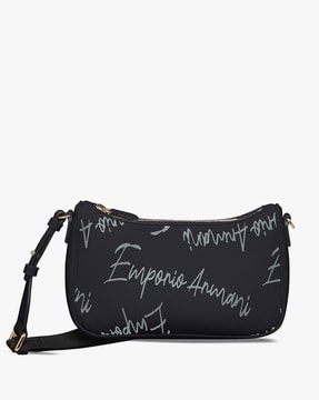 Buy EMPORIO ARMANI Lily Logo Print Crossbody Bag Black Color