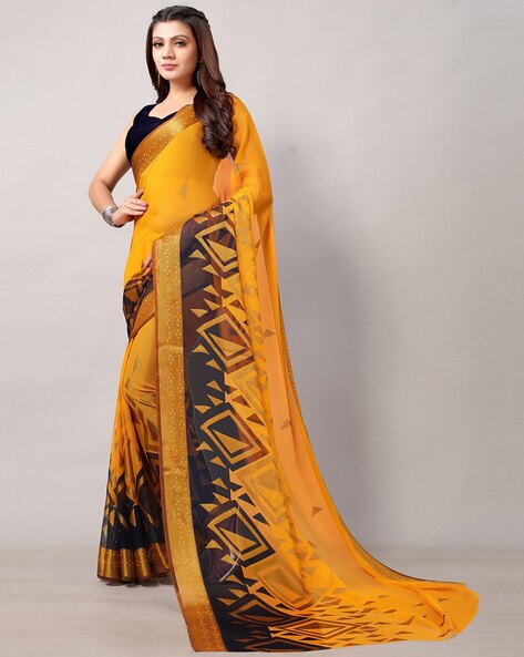 Grey Brasso Printed Saree