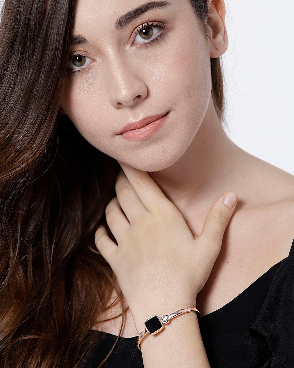 Buy Jewels Galaxy Black & Rose Gold Flexible fit Bracelet Online At Best  Price @ Tata CLiQ