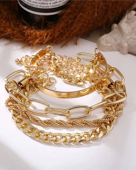 NAPIER gold-plated bracelet with oblique chain links – Find Vintage Beauty