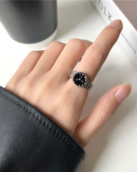 Buy Black & Silver-Toned Rings for Women by Jewels galaxy Online | Ajio.com