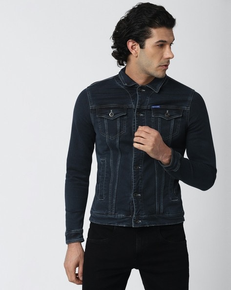 Buy Blue Slim Fit Denim Jacket by GentWith.com with Free Shipping