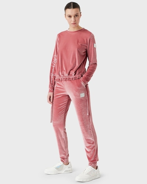 Armani velour hot sale tracksuit womens