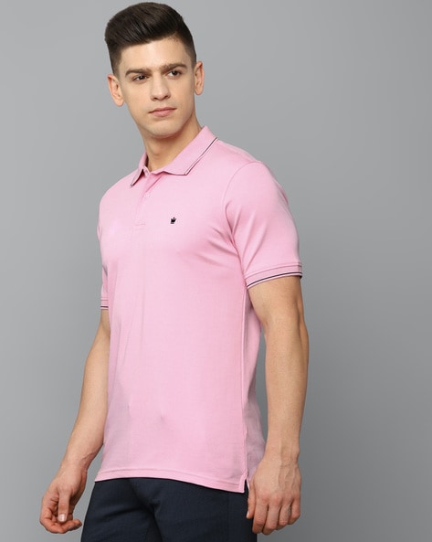 LOUIS PHILIPPE Solid Men Polo Neck Pink T-Shirt - Buy LOUIS PHILIPPE Solid  Men Polo Neck Pink T-Shirt Online at Best Prices in India