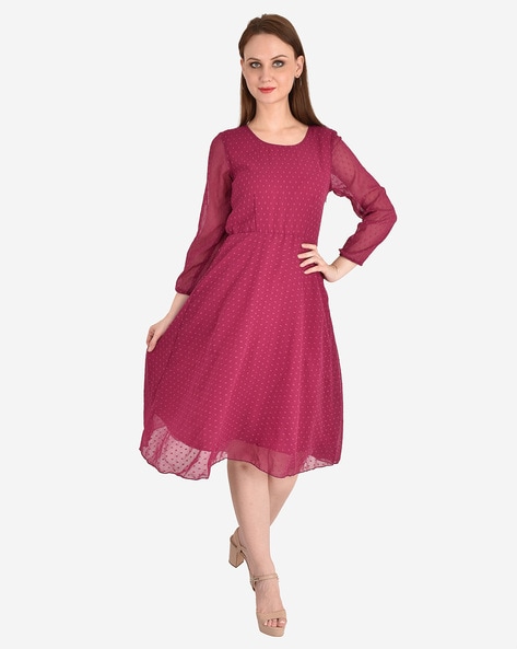 Buy Burgundy Dresses for Women by ATHENA Online | Ajio.com