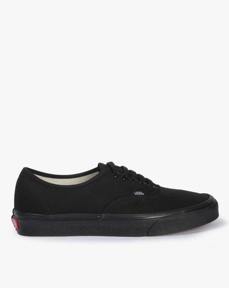 vans plain black shoes