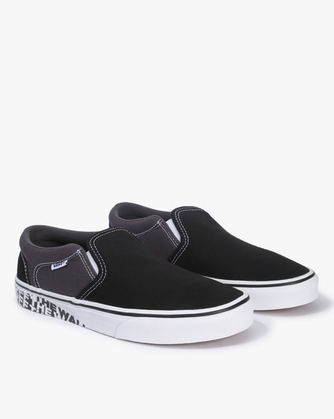 Black Vans Mens Asher Deluxe Slip On Sneaker, Mens