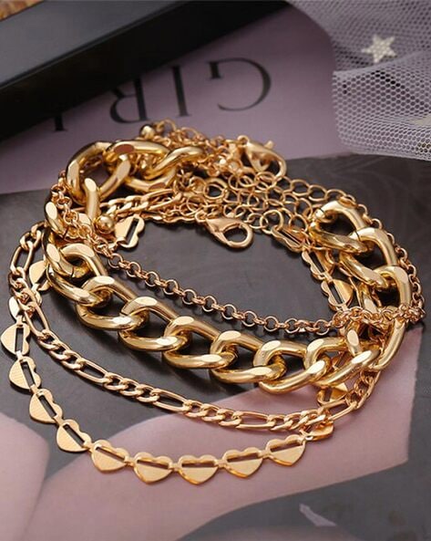 Royal Steel Men's Gold Plated Bracelet - Voylla - 3087298