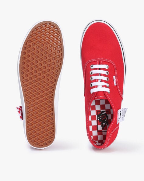 Vans authentic on sale plimsolls in red