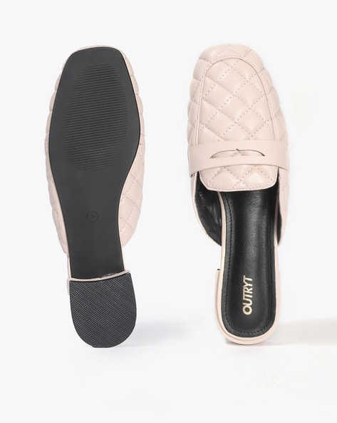 Nude quilted mules new arrivals