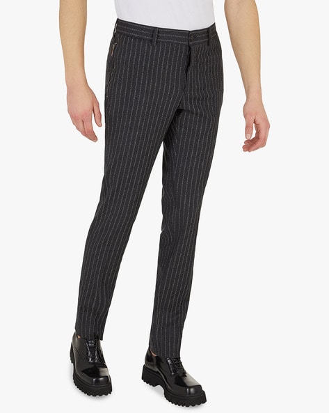 Striped trousers Skinny Fit - Dark blue/Striped - Men | H&M IN